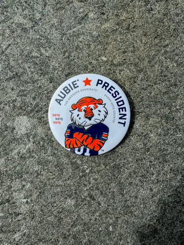 Aubie for President White Button