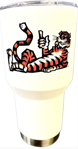 30oz White Laying Down Aubie Tumbler