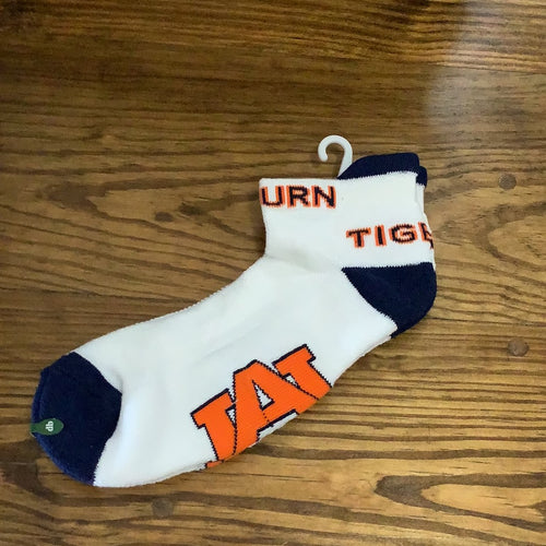 White & Blue Footie Sock