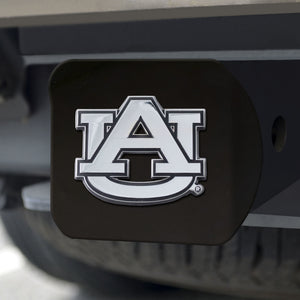 Black and chrome hitch cover
